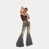 Blue High-waisted Women's Bell-bottoms Jeans